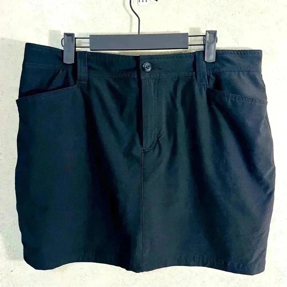 EDDIE BAUER14 WOMENS BLACK PICKEBALL‎ TENNIS GOLF ATHLETIC POCKETS STRETCH SKORT